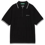 JACQUARD S/S POLO SHIRTS - BLACK