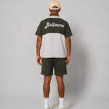MESH TUCK SHORTS - OLIEVE