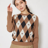 [WOMENS] Argyle Jacquard Knit Top