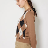 [WOMENS] Argyle Jacquard Knit Top