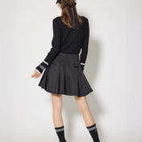 [WOMENS] High-Neck RND Logo Ribbed Knit Top