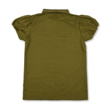 [WOMEMS] puff sleeves polo shirts