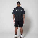 MESH TUCK SHORTS - BLACK