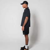MESH TUCK SHORTS - BLACK