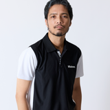 bicolor polo shirt WHITE×BLACK