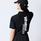 bicolor polo shirt BLACK×BLACK