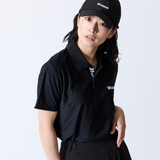 bicolor polo shirt BLACK×BLACK